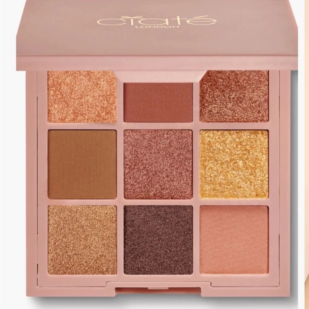 Ciaté London Bronzed Eyeshadow Palette Mirror Compact Metallic Matte Earth Tones
